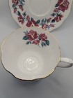 Vtg Royal Albert Bone China Teacup & Saucer Set Red Rose Floral Gold England — photo 8