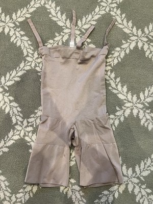 SPANX Beige One Piece Bodysuit Shapewear M Firm Body/Waist/Leg Stretch