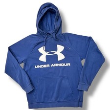 Under Armour Big Logo Rival Fleece Sportstyle Logo Hoodie Blue Large flaw A-3