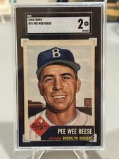 1953 TOPPS #76 PEE WEE REESE SGC GRADED GD 2 Brooklyn Dodgers HOF