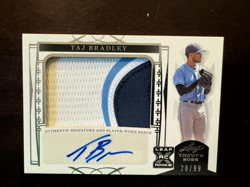 2022 LEAF TRINITY TAJ BRADLEY PA-TB1 #ed /99 ROOKIE PATCH AUTO AUTOGRAPH - Picture 1 of 2
