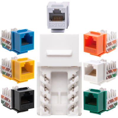 Lotto 20 Prese RJ45 CAT5e Keystone 110 Punch Down – Nere, Per Reti Ethernet