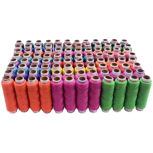 Polyester Thread Sewing Threads Spools Multipurpose Assorted colors 100 tube - Picture 2 of 3