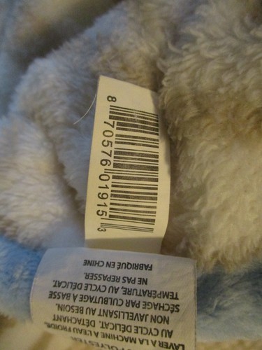 HTF Blankets & Beyond Tan Zebra Stripe blue Trim Baby blanket/Lovey - Picture 6 of 6