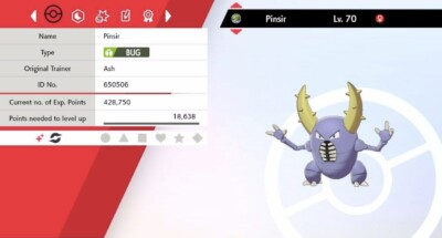 Pokemon Schwert & Schild Shiny Pinsir 6IV Max EVs