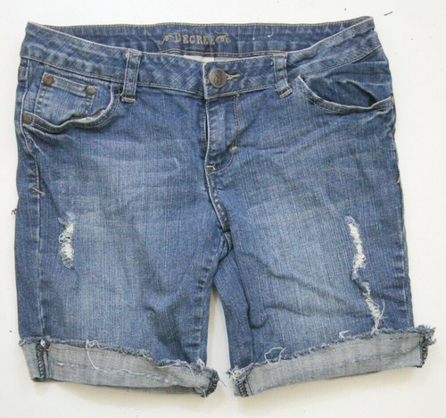 Decree Blue Womans Denim Jeans Shorts 
