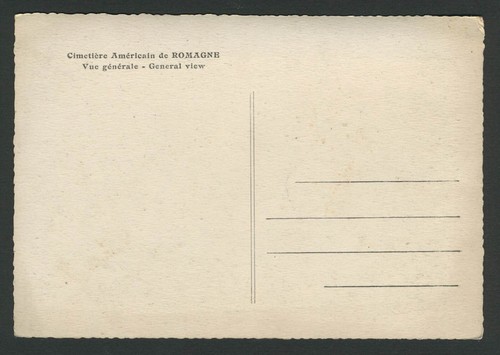 Francia década de 1930? Postal con foto RPPC CEMENTERIO AMERICANO DE LA Primera Guerra Mundial en romagna Mosa-Argonne - Imagen 2 de 2