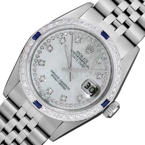 Rolex Mid-Size 31 Stahl und Weißgold MOP Diamond Dial Diamant Datejust Uhr - Bild 2 von 7