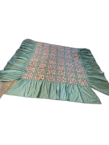 Antik Queenï¿1⁄4 Größe YoYo Quilt Bettbezug handgenäht einige Ausgaben - Bild 1 von 5