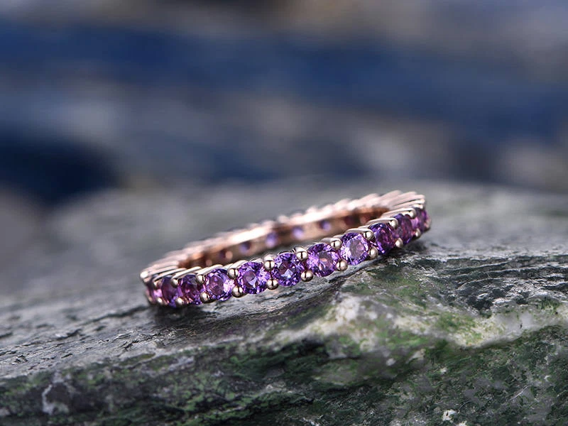Amethyst eternity ring sale gold