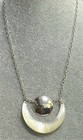 RLM Robert Lee Morris Sterling Silver Mother of Pearl Moon Pendant & 22" Chain 