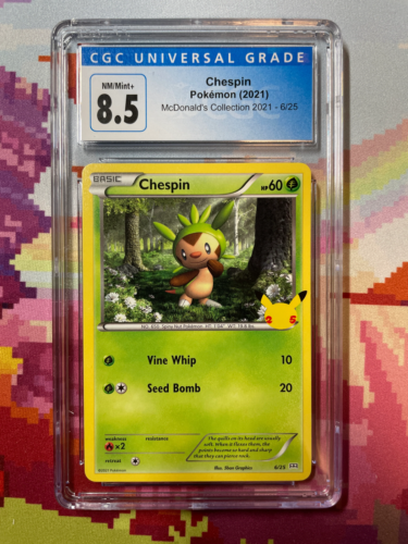 Pokémon 2021 colección McDonald's Chespin 006/025 CGC 8,5 casi nuevo/como nuevo+ - Imagen 1 de 2