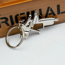 Spray Paint Gun Silver Metal Key Chain Ring Pendant Keychain Accessories Gift