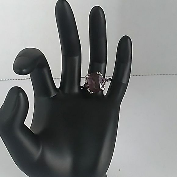 Amethyst Ring Cocktail Statement Ring Purple Ston… - image 2