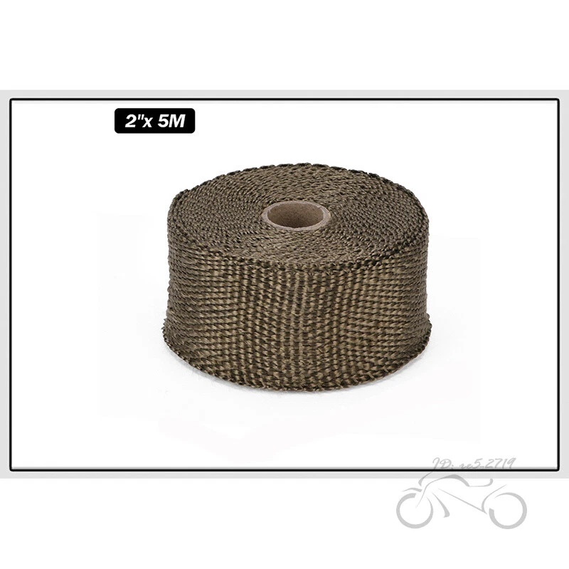 Cinta de aislamiento térmico universal para tubo de escape de motocicleta 2" x 16 pies Foto 3 de 4