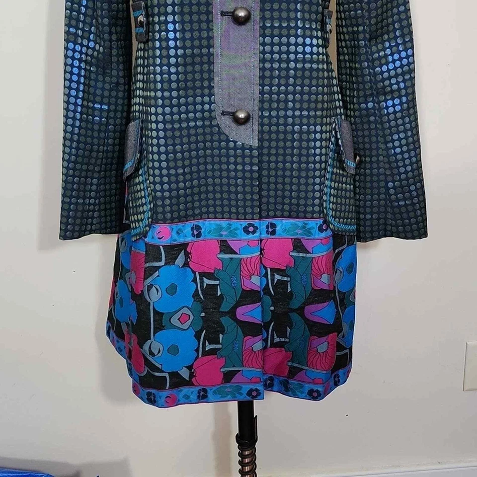 Chaqueta Blazer Custo Barcelona Retro Colorblock Abotonada Longitud Media Talla 38=S Foto 4 de 4