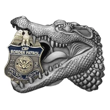 EL15-9 Border Patrol Agent Alligator Alcatraz Challenge Coin Florida Gator Secto