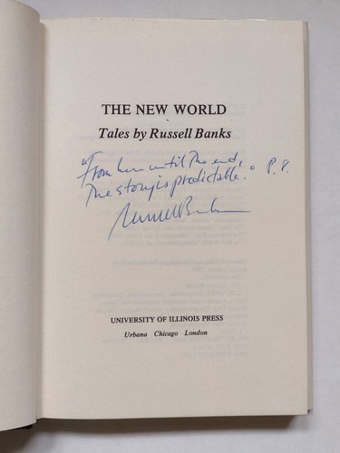 The New World, 1st Edition, SIGNED by Russell Banks, Fine/Fine - Picture 3 of 5