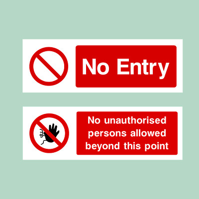 No Entry / No Admittance - alle Materialien - Schild / Aufkleber 