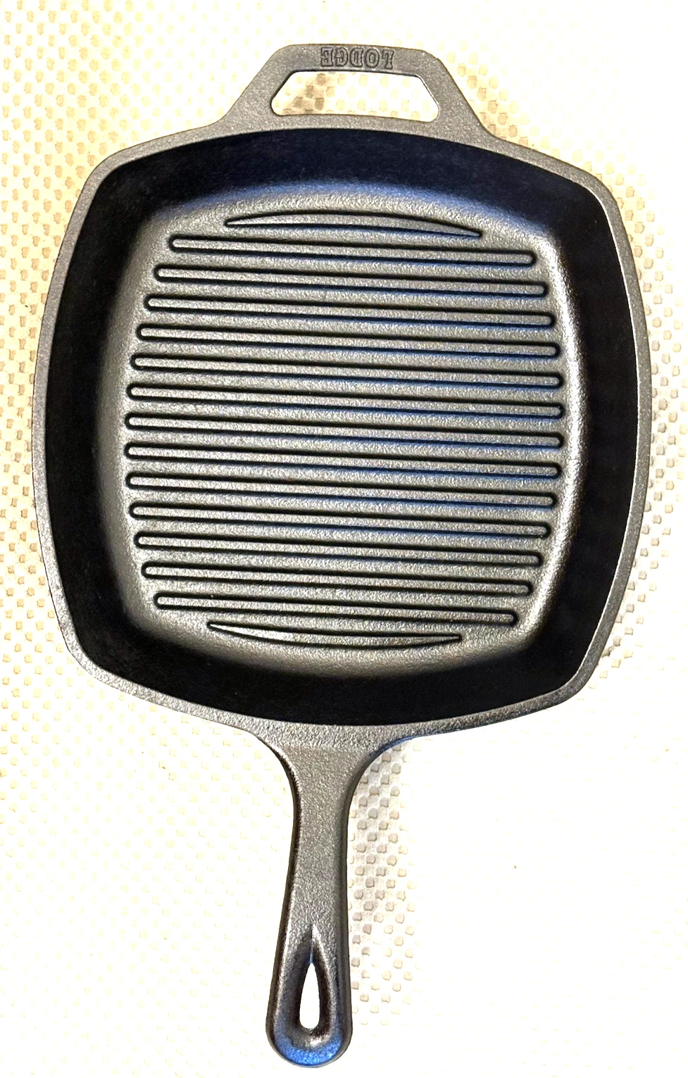 Lodge USA Cast Iron Grill Pan Skillet 10.5” Large Square Griddle 8SGP Seasoned
