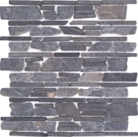 Marmor Verbundmosaik Grau Anthrazit Naturstein Mosaik 40-0210 |10 Mosaikplatten