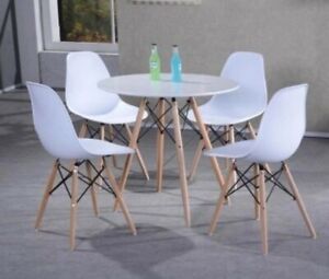 Trendy retro kitchen table chairs Eiffel Retro Dining Table Chairs Set Solid Wood Legs Plastic Top Office Lounge Ebay