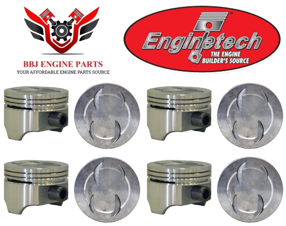 Ford Mercury 289 302 5.0 1964-1985 (8) Enginetech Dish Top Pistons - Cast Rings - Image 3 of 4