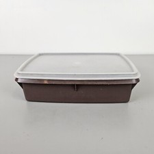 Vintage Tupperware Tuppercraft Organizer Brown 767-2 Stow N Go W/Lid and Tray