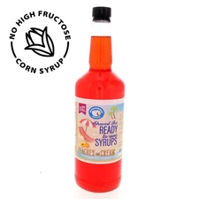 Hypothermias PEACHES AND CREAM Flavor Syrup  Snow Cone machine Shaved Ice Syrup