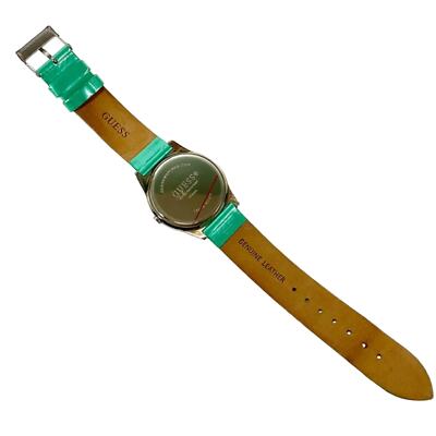 ladies GUESS bright turquoise green analog WATCH rhinestones 