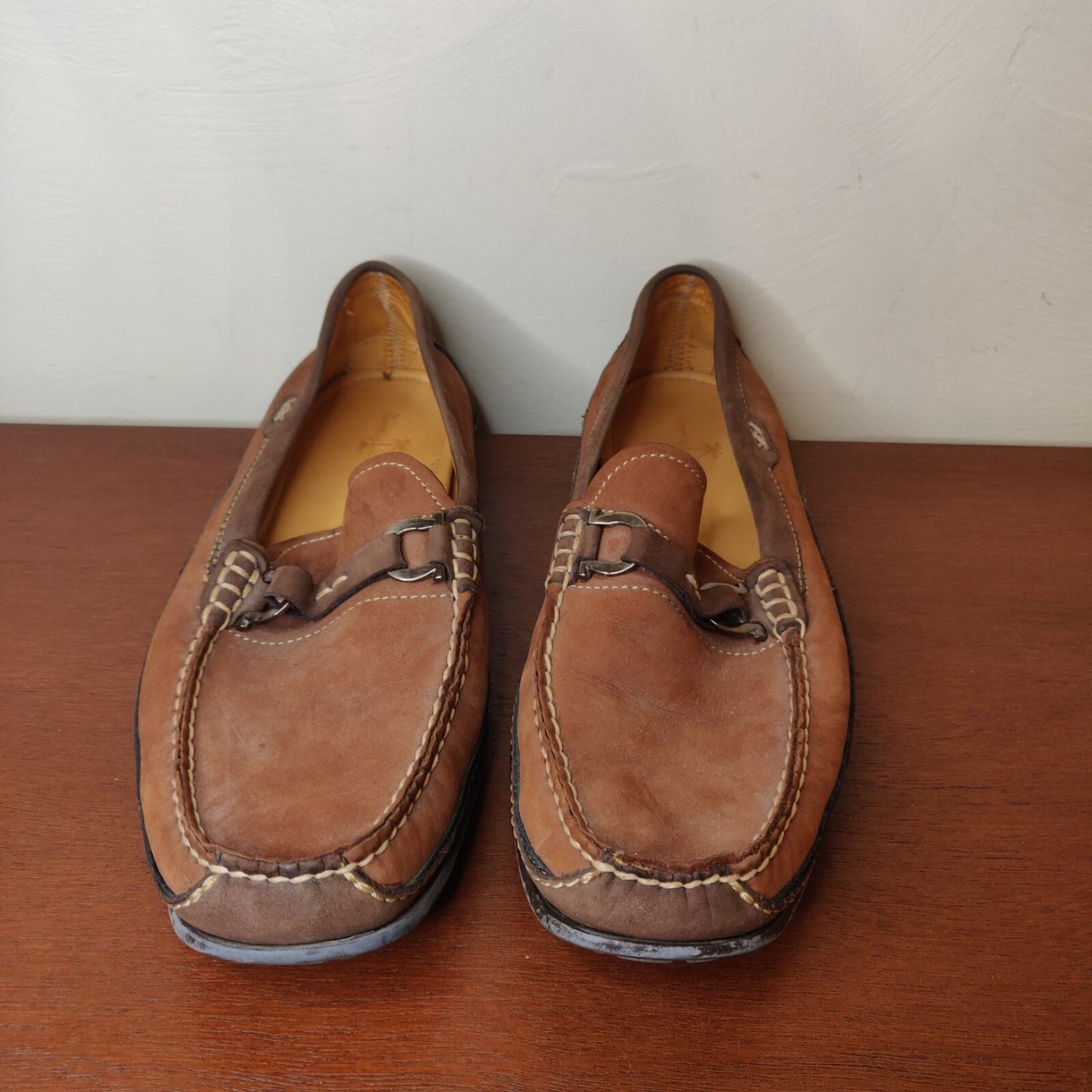 Tommy Bahama Eaton Mens Sz 10 Brown Leather Loafer Slip-On Comfort Tommy Bahama Loafer Brown Casual Shoes for Men for sale | eBay main image 3