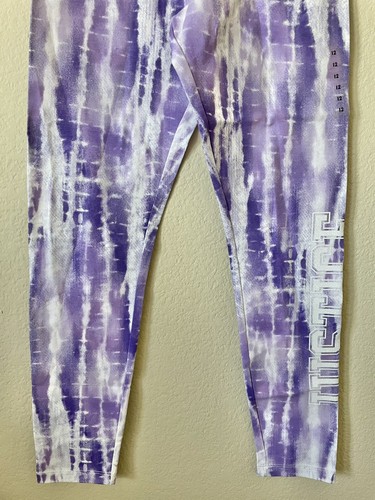 Lot Of 2 Justice Tie Dye Sparkle Logo High Waist Full Length Leggings Size 12 - Picture 10 of 12