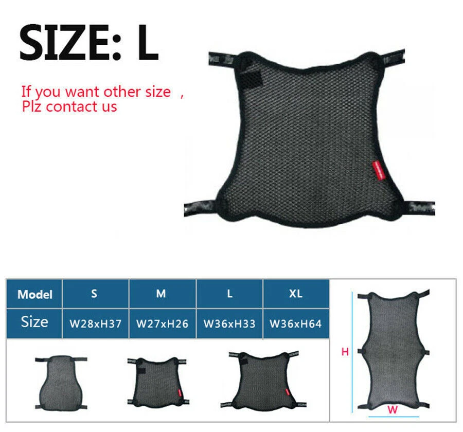 Breathable 3D Mesh Motorcycle 2-Layer Seat Cover Sunscreen Cushion Non-Slip — 第 3/4 张图片