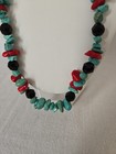Native American Turquoise And Jasper With Black Beads. Vintage Beautiful Look. — photo 5