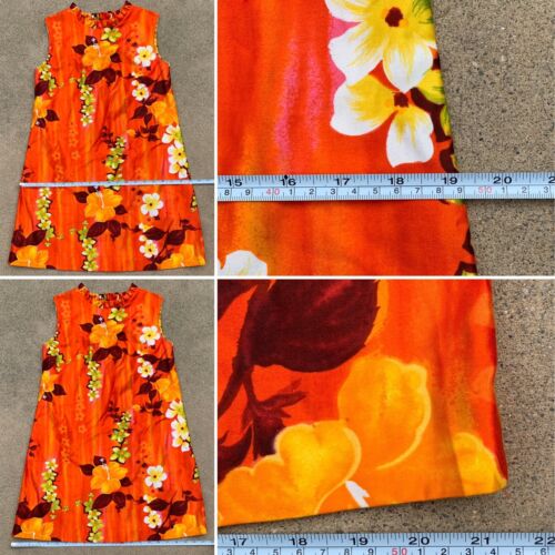 Vintage Jaquelines Of Hawaii Hawaiian Dress 60s Floral Mini Tiki Aloha Mod Gogo - Picture 9 of 12
