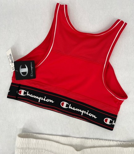 Womens Champion Workout Set Long Shorts And Sports Bra Set Red Size Large New - Picture 4 of 8