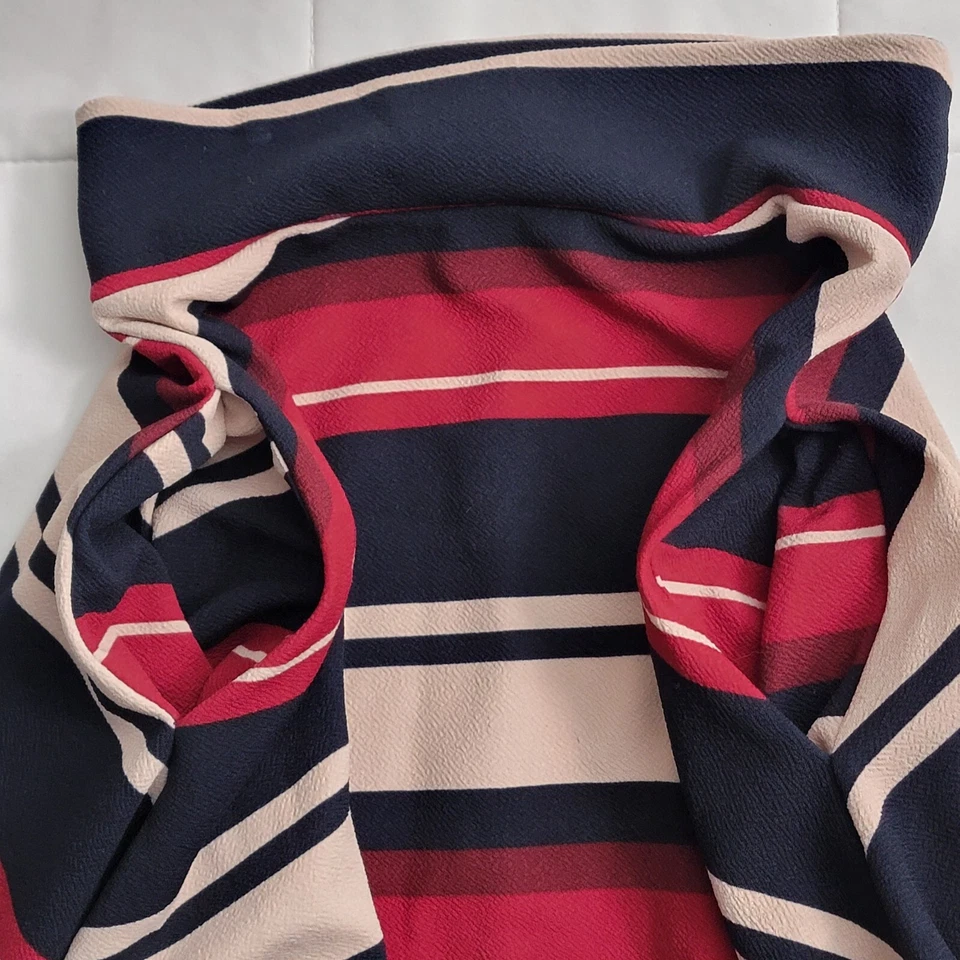 Agnes & Dora Striped A Line Stretch Skirt Sz X Small Black Red Brown - Image 3 of 4