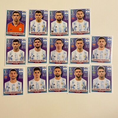 2022 FIFA WORLD CUP Qatar Panini STICKERS (ARG, AUS, BEL, BRA, CAN, CMR, CRC)