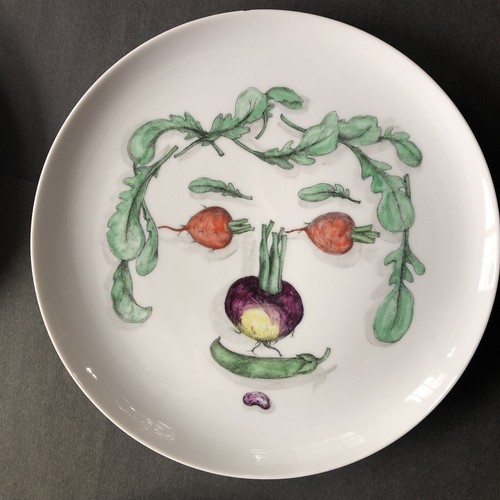 Milano Italia~PIATTI VISO PIERO FORANSETTI VERDURE (Legumi)~Dipinti a mano - Foto 6 di 11