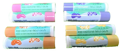 AVON Egg-ceptional Easter Lip Balms - Grape, Strawberry, Pineapple, Peach