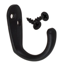 GlideRite Small Single Coat Robe Wall Hook Matte Black - 7005-MB-1