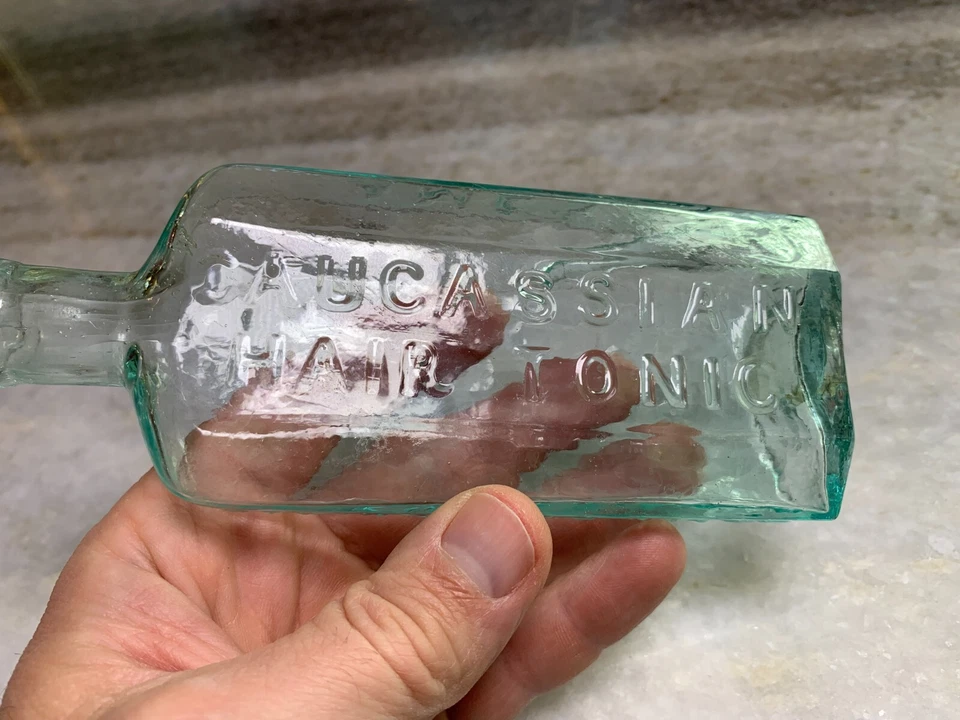 Antiguo Ames Caucasiano Caucásico Cabello Tónico Botella Abierta Pontil SPRINGFIELD MASS Foto 3 de 4