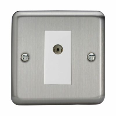 Varilight XS8ISOW Classic Matt Chrom 1 Gang isolierte Koaxial TV Steckdose