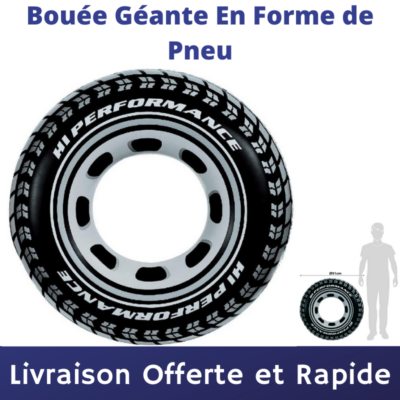 Bouée Gonflable Géante Noire – 91 Ou 114 Cm – Anneau De Piscine En PVC Extra épais – Enfant Et Adulte