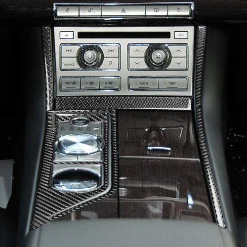 4Pcs Real Carbon Fiber Center Console Gear Shift Panel Trim For Jaguar XF 09-15 - Picture 3 of 11