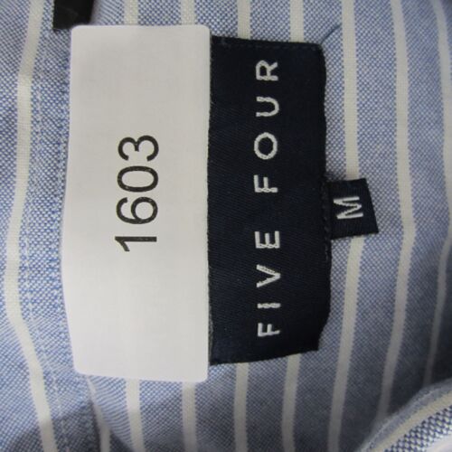 Five Four Shirt Mens Medium Blue White Button Up Long Sleeve Pocket Casual 1603 - Picture 11 of 12