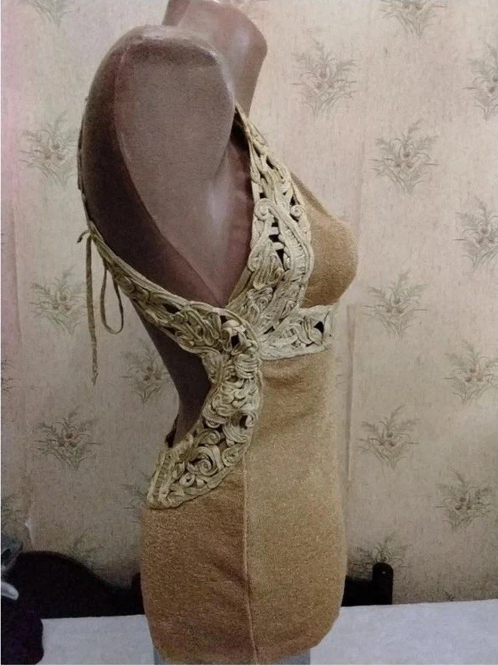 Top vintage Roberto Cavalli dorado Foto 2 de 4