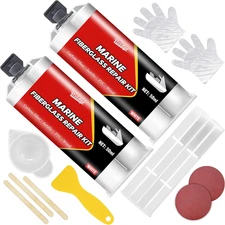 Marine Fiberglass Repair Kit, 100Ml White Gel Coat Repair Kit for Repairing Crac