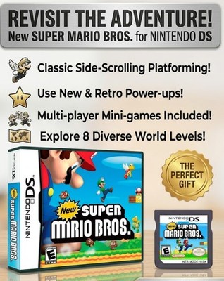 New Super Mario Bros Nintendo DS Classic Platform Adventure Game with Color Box