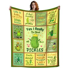 50x40 Pickle Blanket, Pickle Lovers Gifts, Women, Kids, Funny, Men, Boys, Sofa